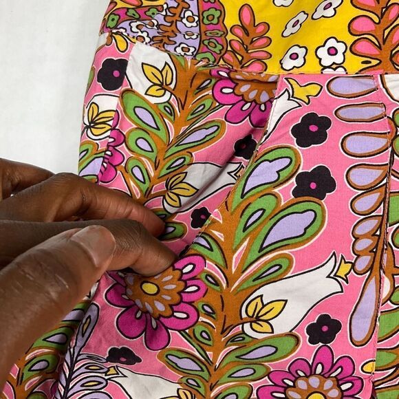 CAbi Womens Cotton A-Line Pleated Skirt Colorful Paisley Print Back Zip Size 2 - Picture 3 of 11